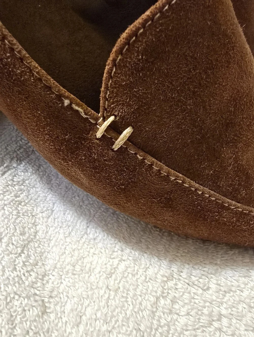 White Mountain Genuine Leather Suede Slip On Loafer Flats Brown 6 EUC